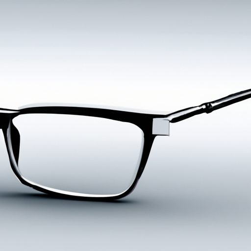 A pair of glasses on a gray background.
